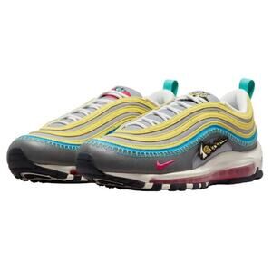 Nike Air Max 97 SE Men Shoes Iron Gray Yellow Wavy 8
